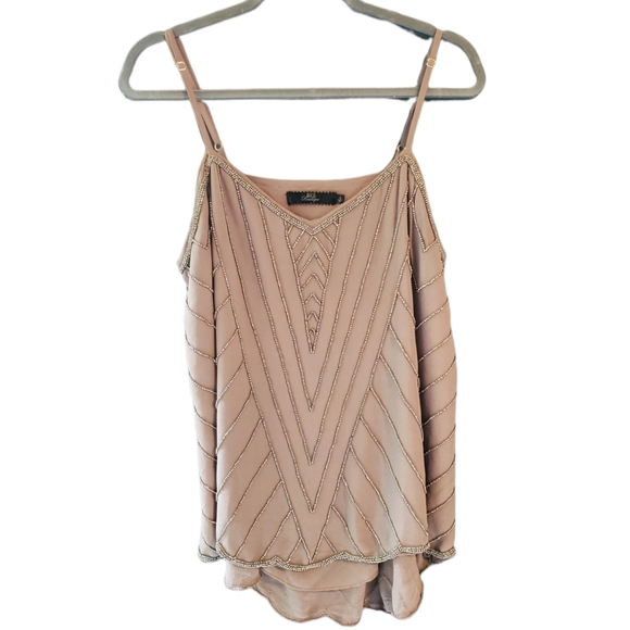 *SOLD* BKE Boutique Beaded Flowy Tank - Picture 1 of 7
